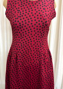 Red Polka Dot Fit &amp; Flare Dress