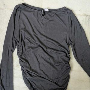 H&amp;M Grey Ruched Waist Top