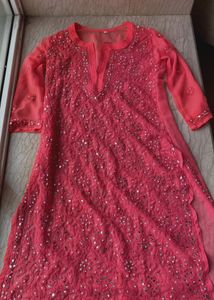 Pink Embroidered Kurti