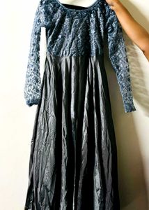 Elegant Blue Sequin Maxi Dress