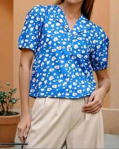 🔥 Shein Blue Floral Top + FREE Dental Floss Pack