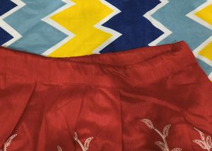 Red And Off-white Lehenga