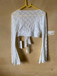 Lace Tie Up Crop Top