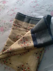 100%Cotton Rangoli Saree with Stitched Blouse