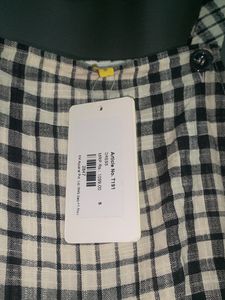 A-line Dungaree/overall Style Dress In Check Pattern With Pockets And Price Tags