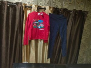 Girl Disney Top And Pants Set