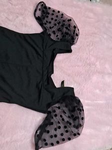 Chic Black Puff Sleeve Dress