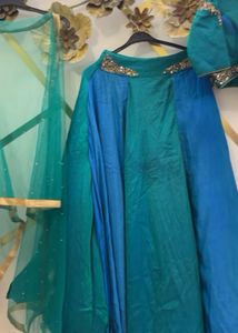 Blue &amp; Green Lehenga Choli