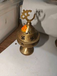🪔 Golden Om &amp; Swastik Symbol Decorative Brass Diy