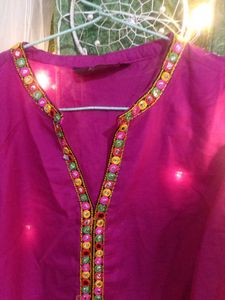 Embroidered Purple Kurta