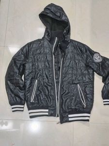 Stylish Black Quilted Hooded Jacket