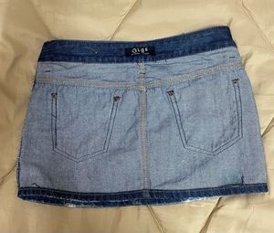 Distressed Denim Mini Skirt