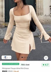 Beige Mini Dress