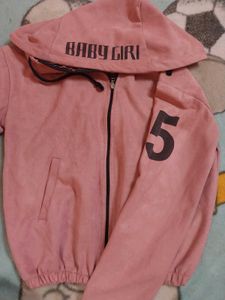 Crop Pink &#34;Baby Girl&#34; Zip-Up Hoodie