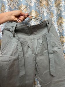 Olive Green Tie-Waist Pants