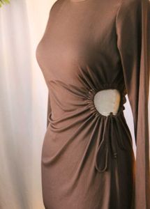 Brown Cutout Mini Dress
