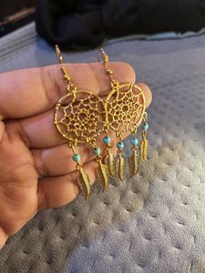 Gold Dream catcher Earrings