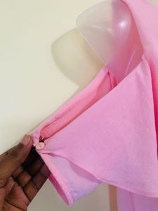Pink Cold Shoulder Top