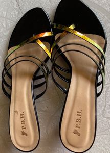 PBH Black & Golden Heels – Size 39