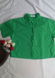 Fluorescent Green   Crop Shirt