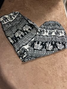 Elephant Print Short Harem Pants
