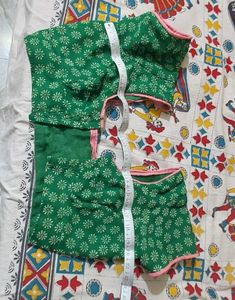 Green Floral Blouse Piece