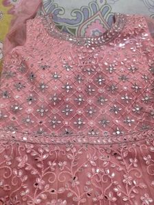 Pink Mirror Work Very Prity Gown