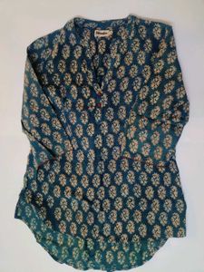 Blue FabIndia Unique Short Kurti
