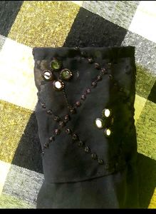 combo ✨ chikankari kurti and black sheer gown ♥️