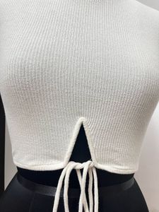 Bershka White Ribbed Top