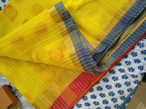 Yellow Cotton Saree