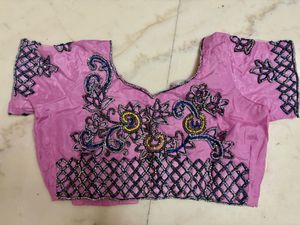 Pink Embellished saree