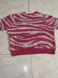 Pink Zebra Print Sweater