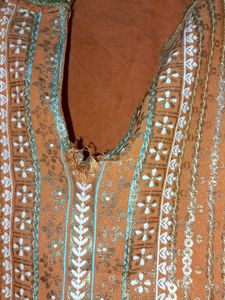 Cotton Kurta, key Neck , 1/3 Sleeves
