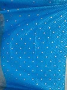 Aqua Blue Bandhani Saree