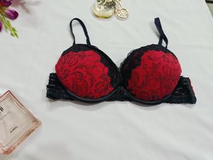 Red &amp; Black Lace Bra