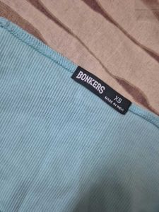 Blue Cutout Long Sleeve Top