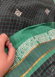 Pure Cotton Tanth Handblock Saree