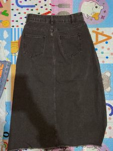 Denim Skirt with Slit