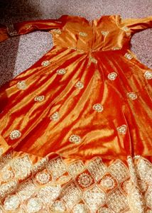 Velvet bridal gown