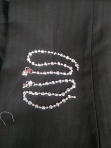 Sparkling Silver Anklets