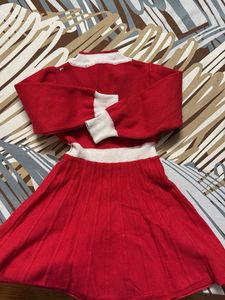 Red &amp; White Knit Dress