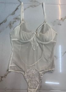 White Lace Bodysuit Lingerie 32/34/36