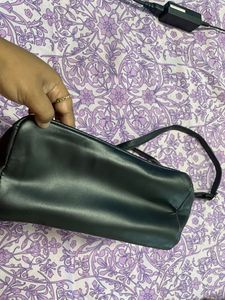 Black Leather Sling Bag