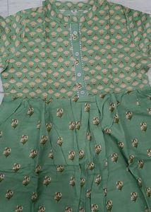 Green Floral Print Dress