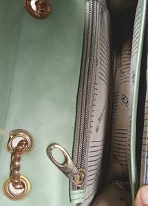 Striped Crossbody Bag with Chain