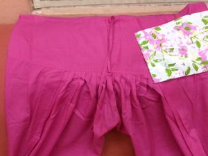 Brand New Floral Print CottonKurti With Pink Botto