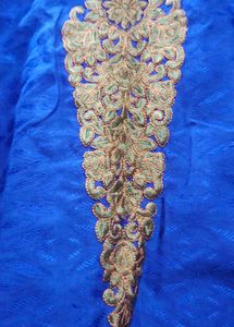 Royal Blue Kurti With Golden Embroidery For Women