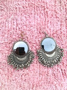 Silver Oxidised Earrings And Rings