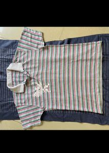 Multicolour Collar T-shirt For Sale